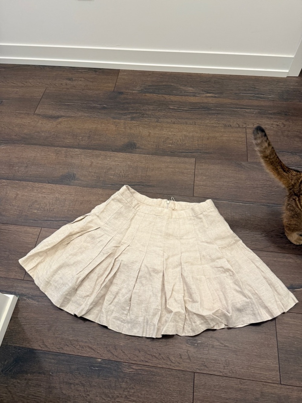 Wilfred Linen Cream Tennis Skirt